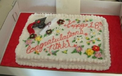 White Graduation/Birthday cake